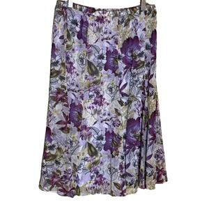 Y2K Slip Skirt women's L Fairy Lavender Butterflies Purple Floral Full A-line